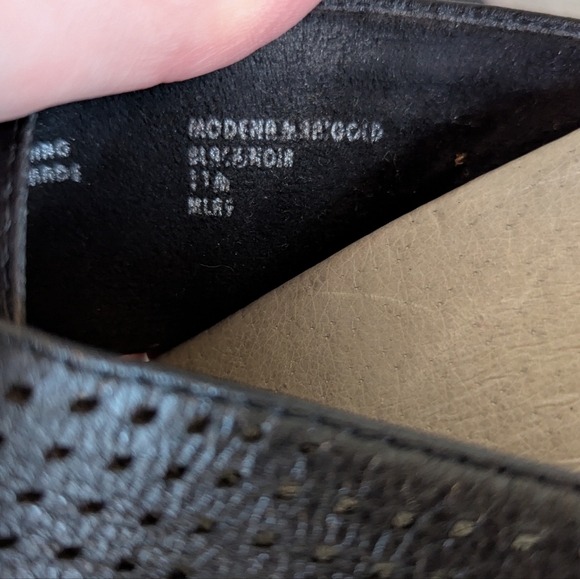 Earth Modena Marigold Black Leather Platform Sandal sz 11 - Picture 5 of 7